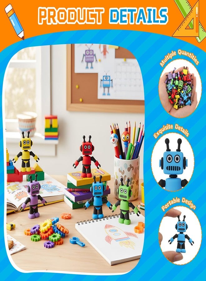 Vertintong 50 Pcs Colorful Mini Robot Figure Toy Tiny Robot Figurine Statue for Kid for Bot Party Favor Christmas Stockings Filler Gift Cake Toppers Miniature Fairy Garden Decor to Hide and Seek - Image 3